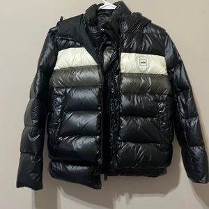 Down winter jacket in mint condition .